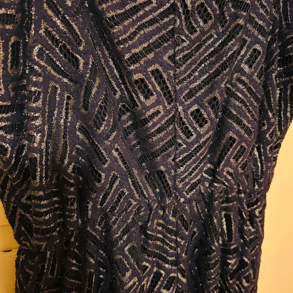 Lilly Pulitzer full length dark navy/metallic gown - Picture 5 of 6